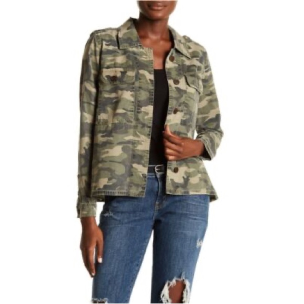 Lucky Brand Women's Camouflage Utility Jacket - Green Camo